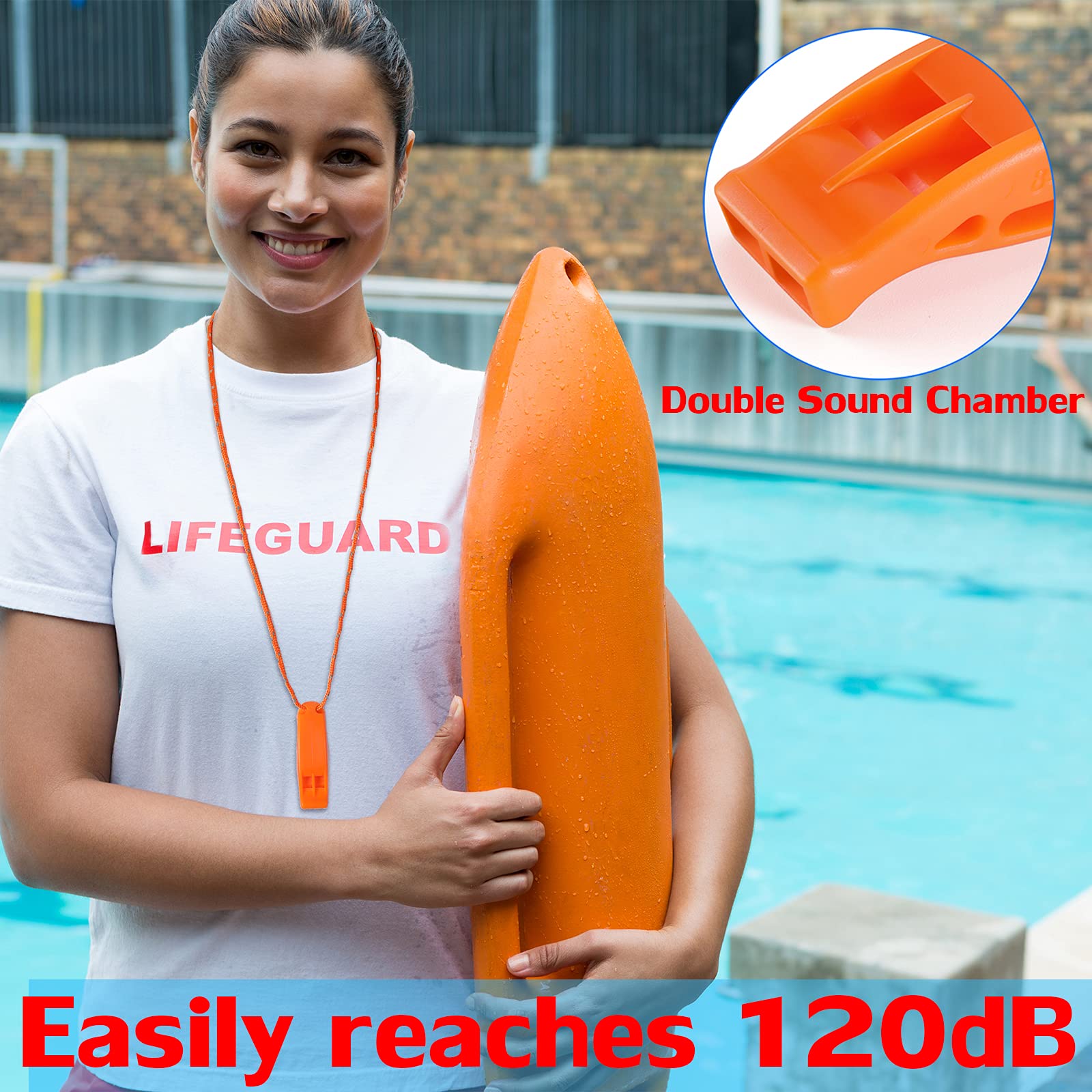 Hipat Emergency Whistle, Super Loud Floating Whistle with Lanyard, Ideal for Boating, Swimming