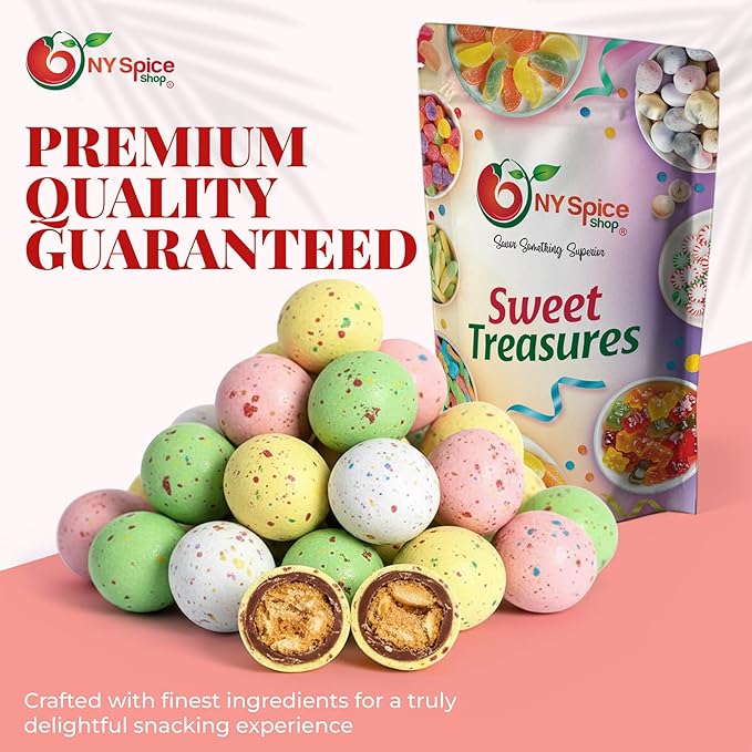 NY Spice Shop Speckled Chocolate Malt Balls Party Decorations - 1 Pound Malted Milk Balls Candy Birthday Gifts - Chocolate Malted Milk Ball - Dark Chocolate Malt Ball Holiday Snacks
