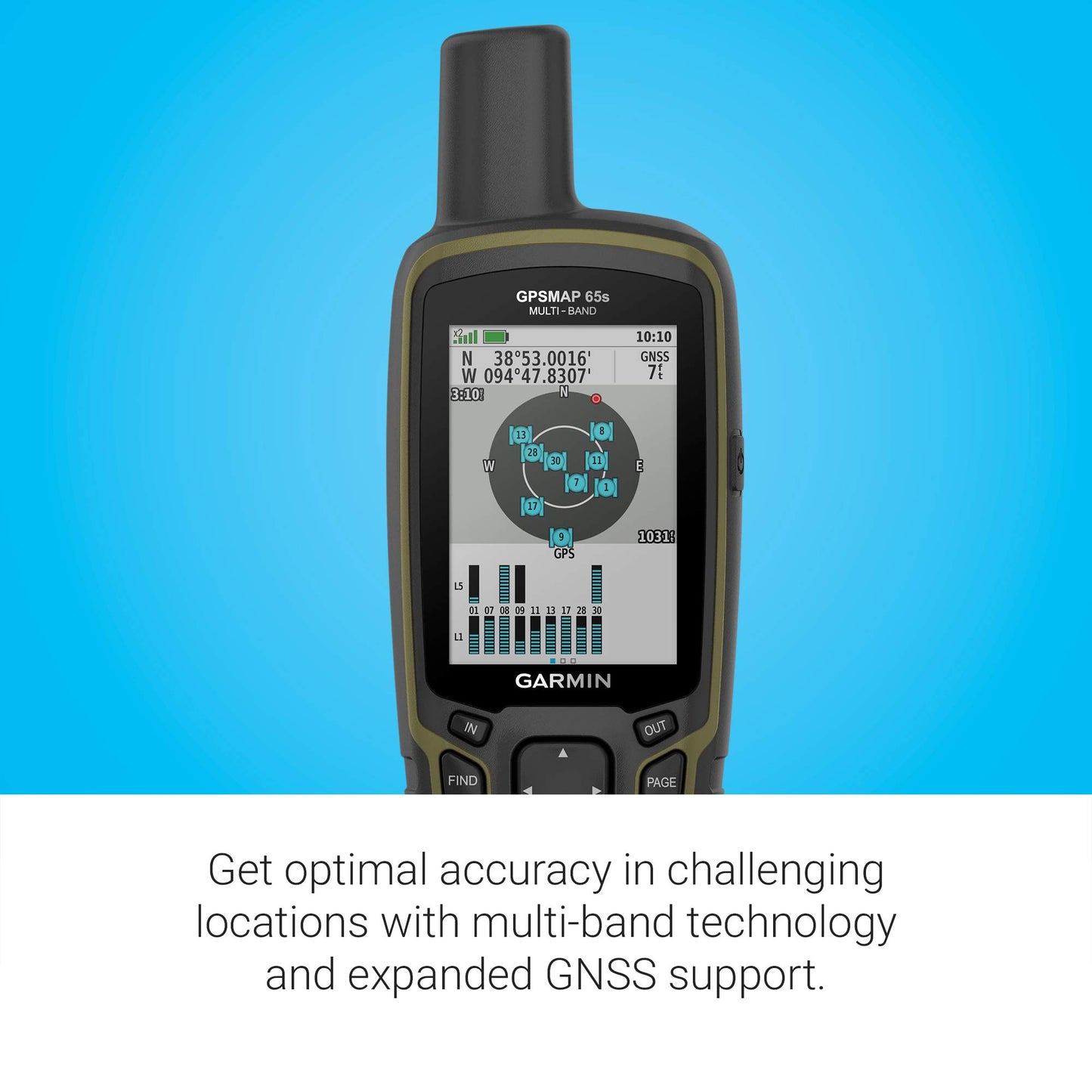 Garmin GPSMAP 65s, Button-Operated Handheld with Altimeter and Compass, Expanded Satellite Support
