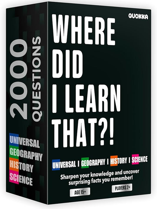 QUOKKA Trivia Card Game with 2000 Questions in Geography, History, Science, and General Knowledge ??Games for Adults, Teens, and Families ??Trivia Cards with Answers ??Great Board Games