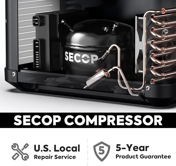 ICECO VL75 ProD 12V Refrigerator, Portable Freezer Fridge with AC/DC, 75L Dual Zone Car Fridge Powered by SECOP, 0℉ to 50℉, Electric Cooler for Car, Camping and Home Use [Olive Green Special Edition]