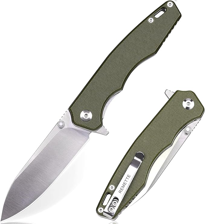 Folding Pocket Knife Handfeel, 9Cr18MoV Blade with G10 Durable Handle, Everyday Carry EDC Knife with Pocket Clip, Sharp Camping Practical knives