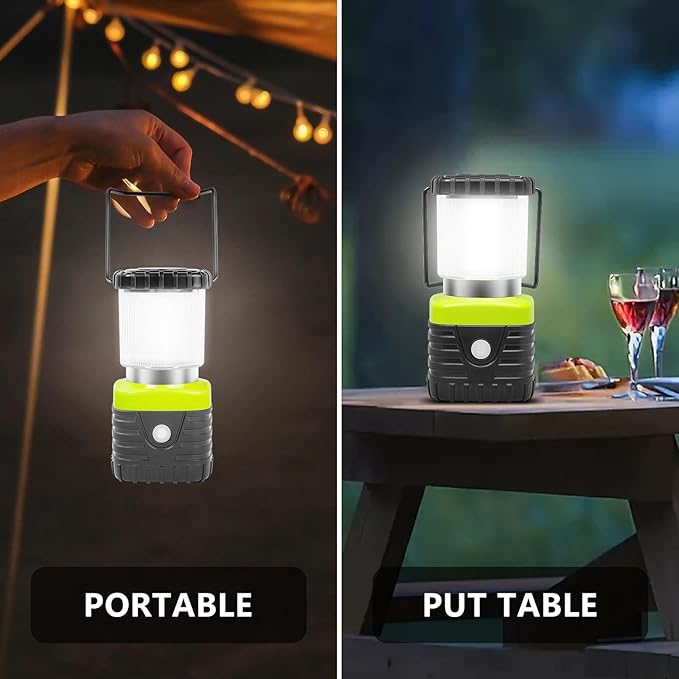 2Packs LED Camping Lantern Rechargeable 1000LM, 4500mAh Power Bank, IP44 Waterproof Lantern Flashlight for Hurricane Emergency, Hiking