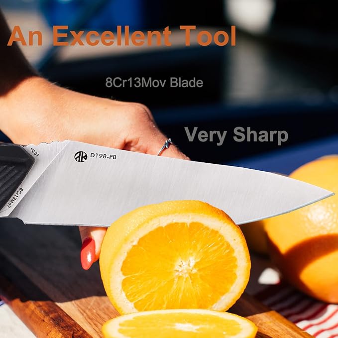 Ruike EDC Pocket Knife for Men,3.86 inch Big Blade,8Cr13 Stainless Steel,Liner Lock,Tactical Camping Folding Knives Belt Clip,Lightweight PA66 Handle,Small Flipper Microtech Elemental Survival Hiking Hunting Gadgets Gear Tool Womens Dad Father Gift