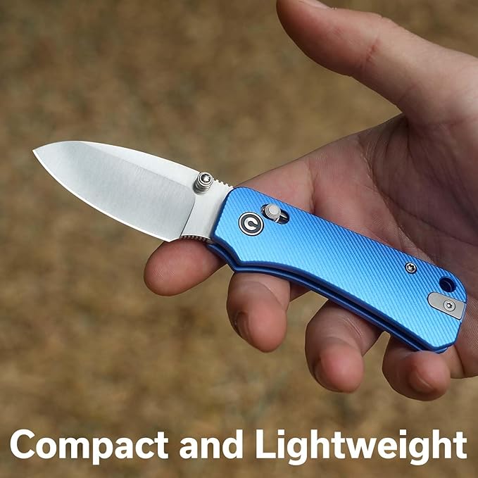 CIVIVI Small Pocket Knife for EDC, Baby Banter 2 Crossbar Lock folding Knife with 2.34" Nitro-V Blade Aluminum Handle, Titanium Thumb Stud Opener C23074-1