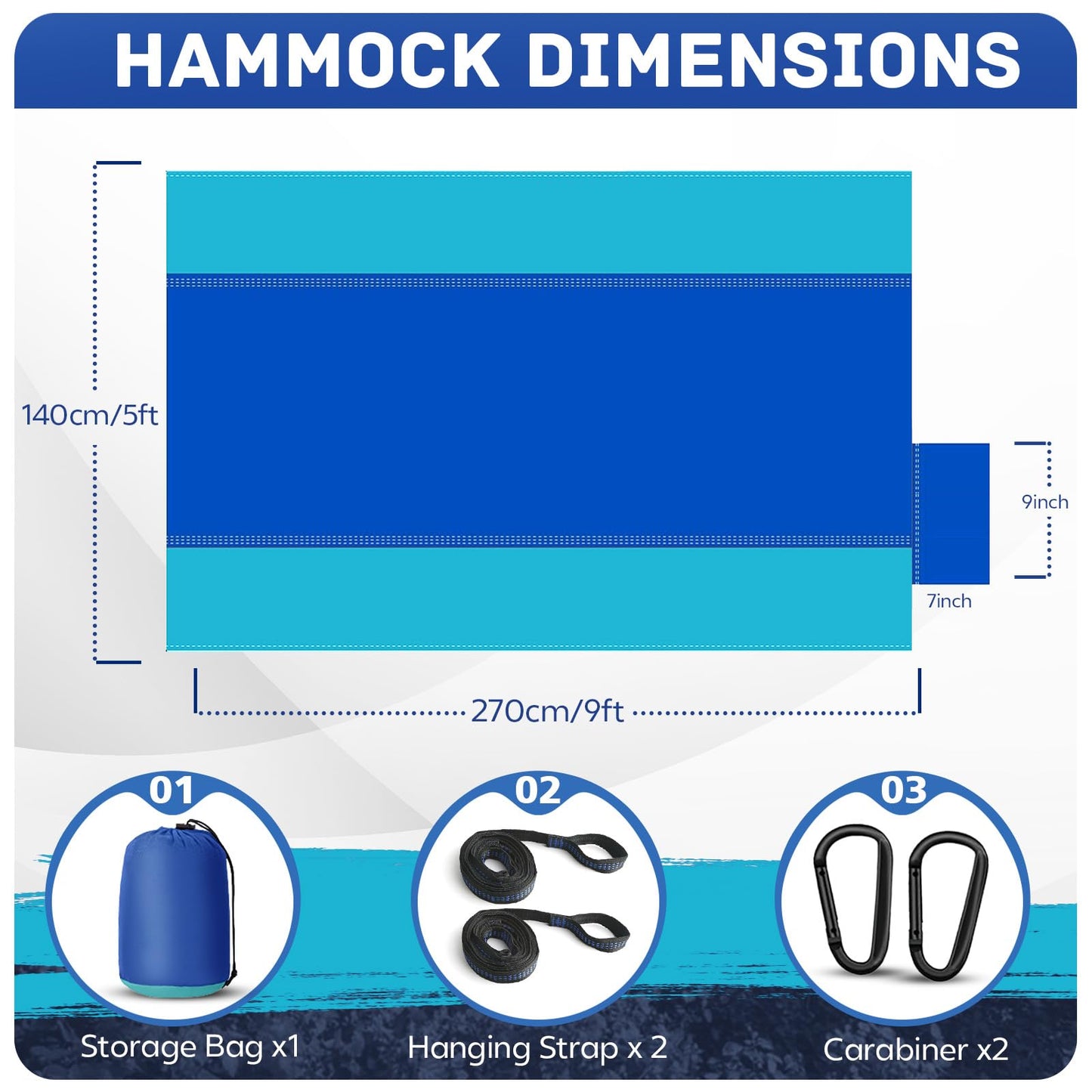 Camping Hammock Lightweight, Portable Hammocks Parachute Hammock with Two Tree Straps, Single or