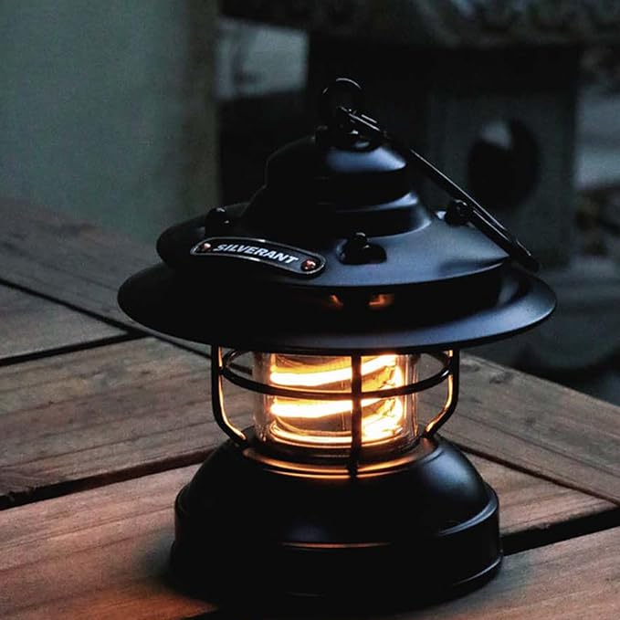 Camping Lantern Lights LED Lamp Type C Rechargeable, Emergency Light 8-130h Runtime for Power Outages, Outdoors Camping Lantern (Green)