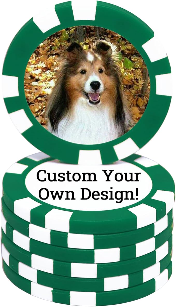 12 Grams Perfessional Customized Clay Poker Chips 30-500 PCS Personalized Casino Chips with Logo & Design 40MM Custom Casino Chips Custom Golf Ball Makers Chips(D)