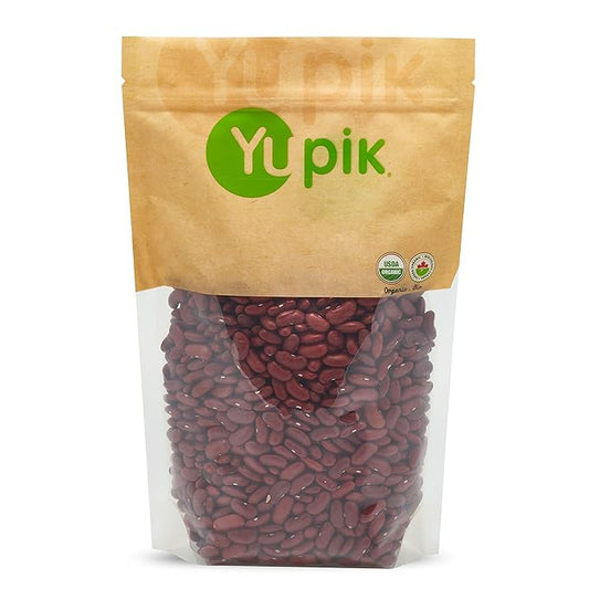 Yupik Organic Dark Red Kidney Beans, 2.2 lb (35.3 oz), Non-GMO, Vegan & Gluten-Free, USDA Certified, Kosher, Dried Legumes, High in Fiber & Protein, Perfect for Soups, Salads & Chili