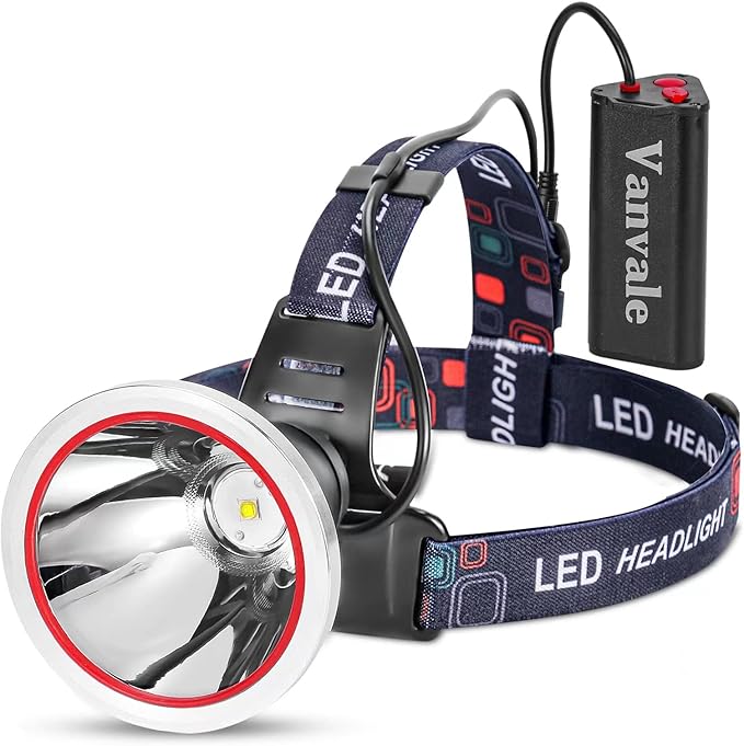 Super Bright Rechargeable LED Headlamp,IPX4 Water Resistant Head Light with Charger,Ultra Bright Flashlight Hunting Lamp for Running,Fishing,Camping,Outdoor,Storm Power Outage（White Light）