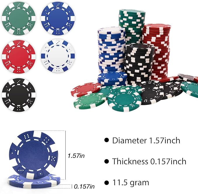 Poker Chips Set, 300PCS Poker Chips with Carrying Case for Texas Holdem Blackjack Gambling
