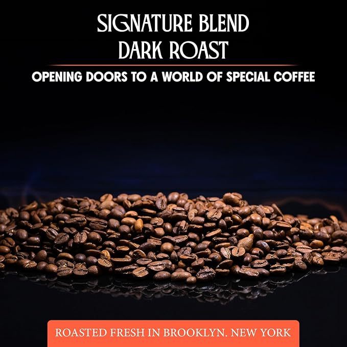 Nero Arabica Coffee Whole Bean, Smoky Bittersweet Chocolate, Cane Sugar, and Star Anise Dark Roast Coffee Beans, Specialty Coffee Beans 12 oz Bag, Freshly Roasted in Brooklyn, Kosher Certified