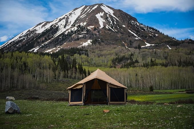 WHITEDUCK Altimus Canvas Tent with Stove Jack, Waterproof, 4 Season Luxury Camping and Glamping Tent Outdoor