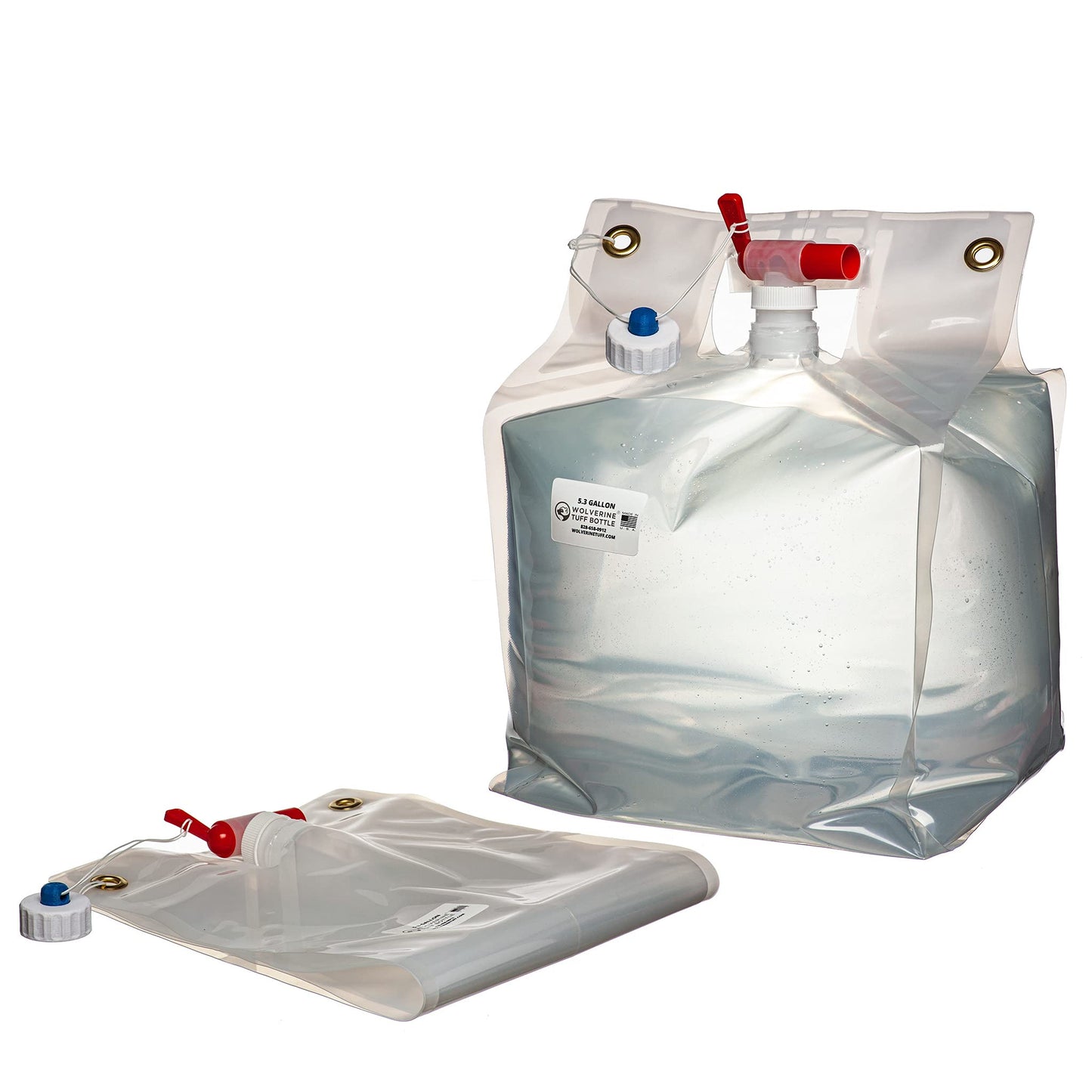 Wolverine Tuff Bottle 5 Gallon/20 Liter Collapsible Water Container with a Red Fast Flow Spout