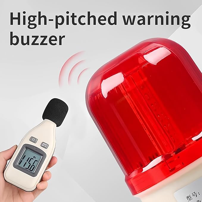LED Beacon Light, Magnetic Strobe Warning Battery Flashing Lights with 110dB Alarm Sound Light for Site, Road Construction Rotating Safety Warning, Green 110V