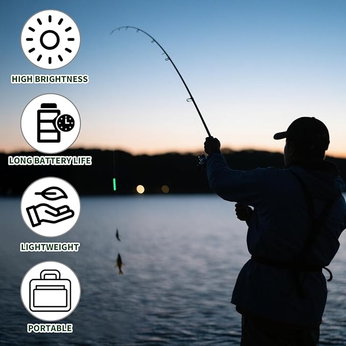 50PCS Small Fishing Float Light Sticks, Fluorescent Dark Glow Stick for Night Fishing, Yellow Fishing Float Light Stick for Bobbers Fish Glow, Fishing Glow Sticks Bulk for Party, Concert
