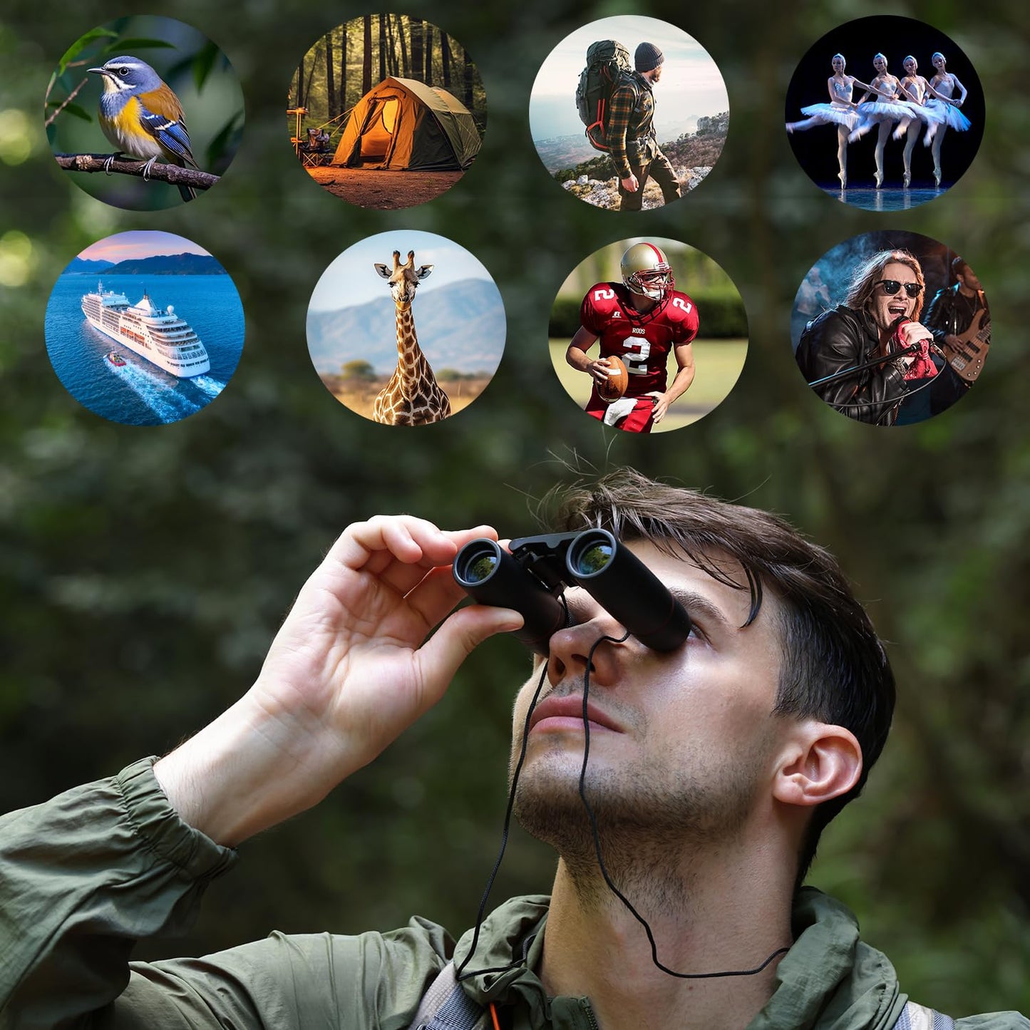 POLDR 12X25 Small Pocket Binoculars Compact for Adults
