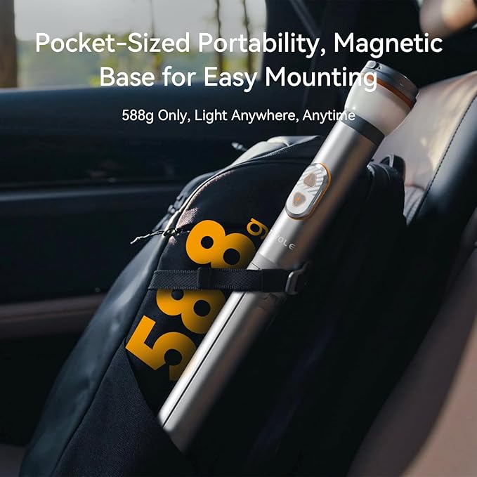 Camping Light Telescopic Collapsible 800 Lumens IP65 Waterproof Smart Remote Magnetic Base USB Rechargeable Battery Adjustable Height for Outdoor Adventure Hiking Emergency Lighting