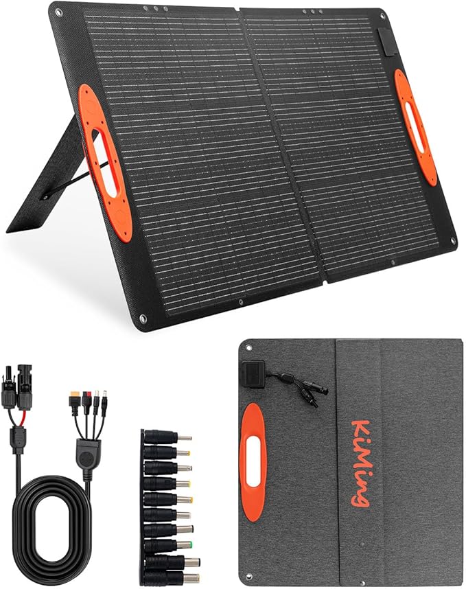 100W Foldable Solar Panel Charger - High Efficiency ETFE Lamination, Waterproof Design, MC4 Output, Portable Solar Power for Camping, RV, and Outdoor Gear