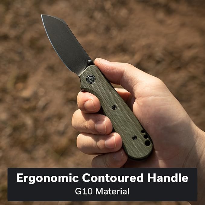 CIVIVI Crabby Pocket Knife, EDC Folding Knife for Men Women with Swedish 14C28N Blade Contoured G10 Handle, Designed by Ken Onion Jr. C24055-1