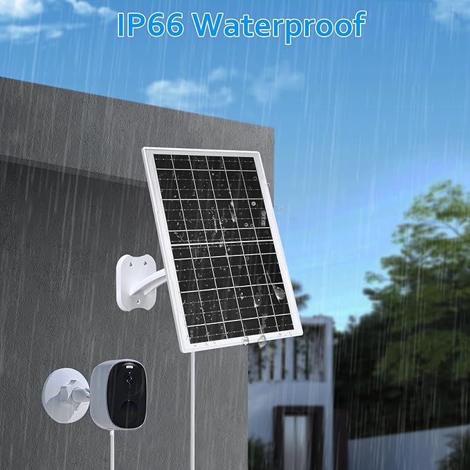 Zivif 13W Solar Panel for Outdoor Security Cameras, USB-C, Micro USB & 5.5x2.1mm DC Output, 360° Adjustable Mount, IP66 Waterproof, 7.2FT Cable, Compatible with Battery-Powered Cameras