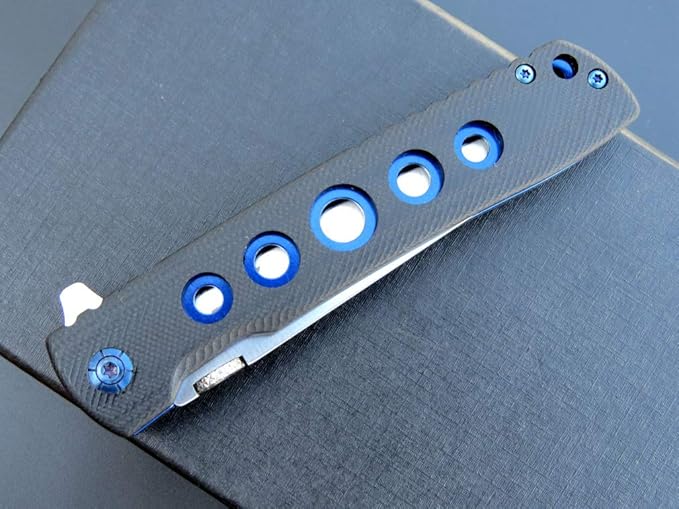 Eafengrow EF27 Folding knife, D2 Steel Blade Everyday Carry, Flipper Open, Liner Lock, G10 Handle Pocket Knifes with Clip for Camping Hiking(Black)