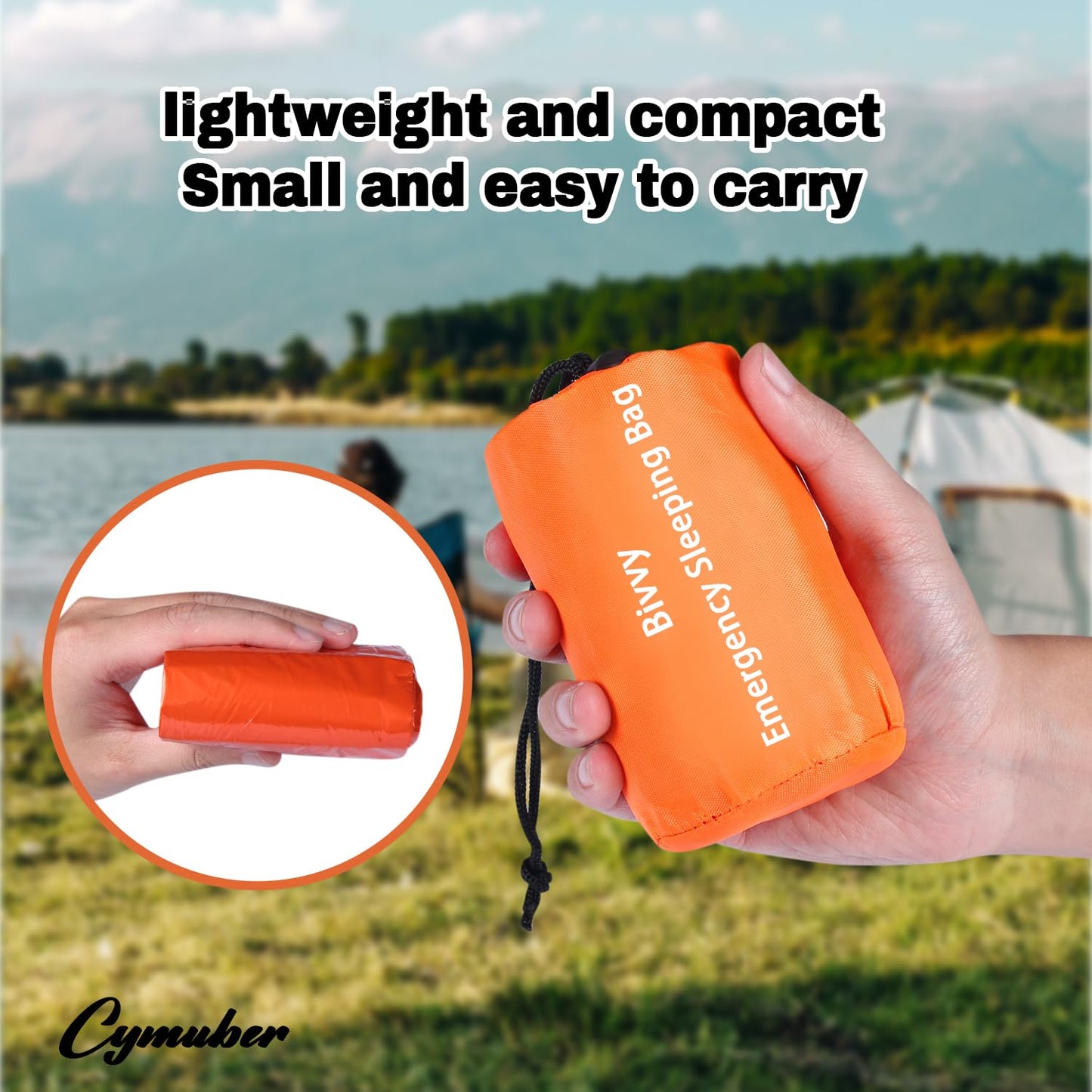 Emergency Sleeping Bag Survival Bag, Cymuber Portable Waterproof Thermal Bivy Sacks Tac Bivvy