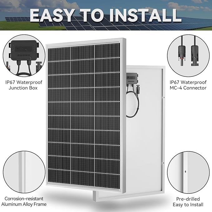 150W 6pack Solar Panel 900 Watt Solar Panels Monocrystalline Cell High-Efficiency PV Module, Solar Panels for Homes Camping RV Battery Boat Caravan and Other Off-Grid System