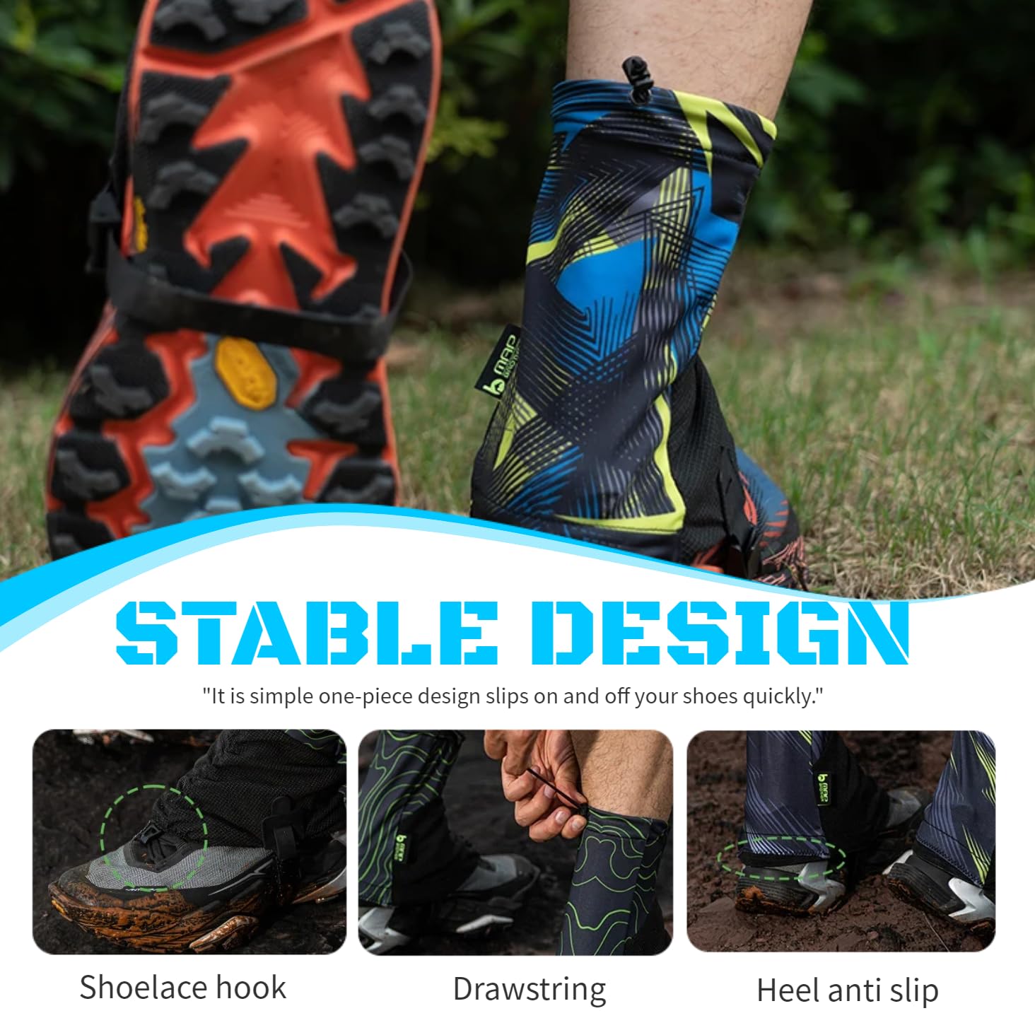 UNIQOCK Low Gaiters,Ankle Gaiters,Snow Boot Guard Gators,Shoe Gaiters,Gators for Hiking Boots,Leg