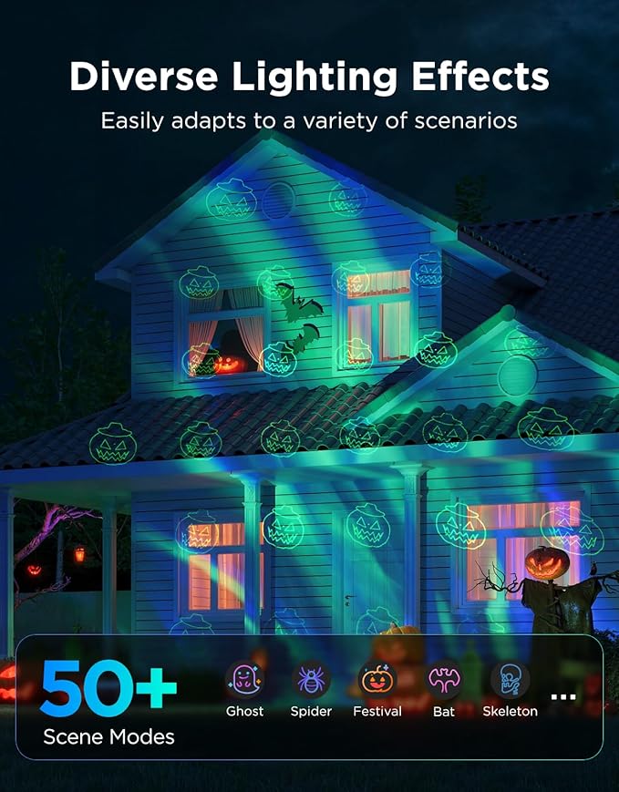 Govee Outdoor Projector Light, Upgraded Aurora Star Projector with 16 RGB Patterns, 50+ Scene Modes for Indoor & Outdoor Holiday Decor, Works with Alexa, Google, Matter, IP65 Waterproof