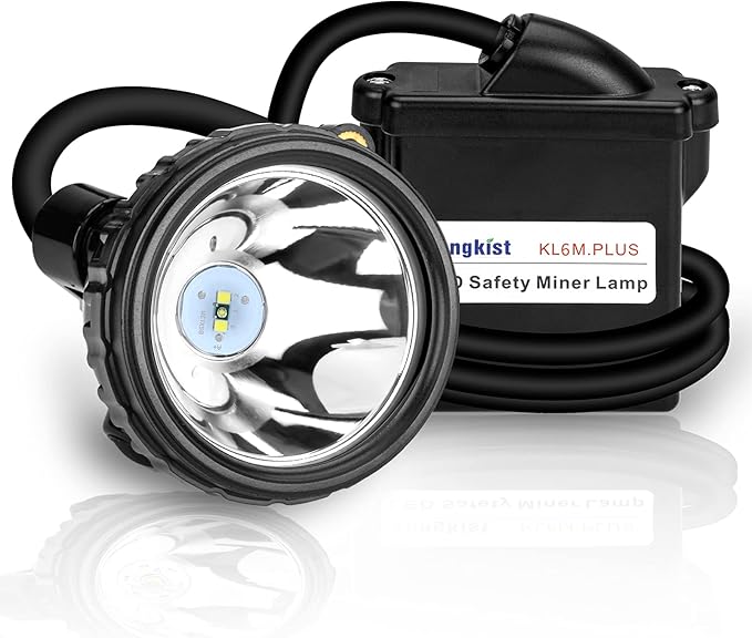 Rechargeable Mining Headlamp, 1+2 LED Super Bright Cap Lamp, Waterproof & Explosion-Proof Safety Miner Light, Hard Hat Head Torch for Coal Mining, Hunting, Fishing, Camping, Outdoor Work