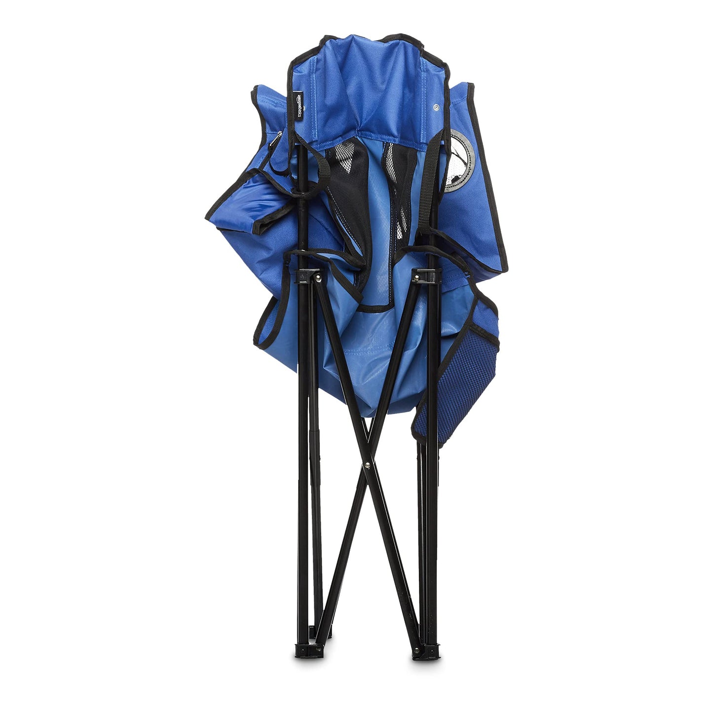 Amazon Basics Portable Folding Camping Chair with 4-Can Cooler, Side Pocket, Cup Holder, and Carry