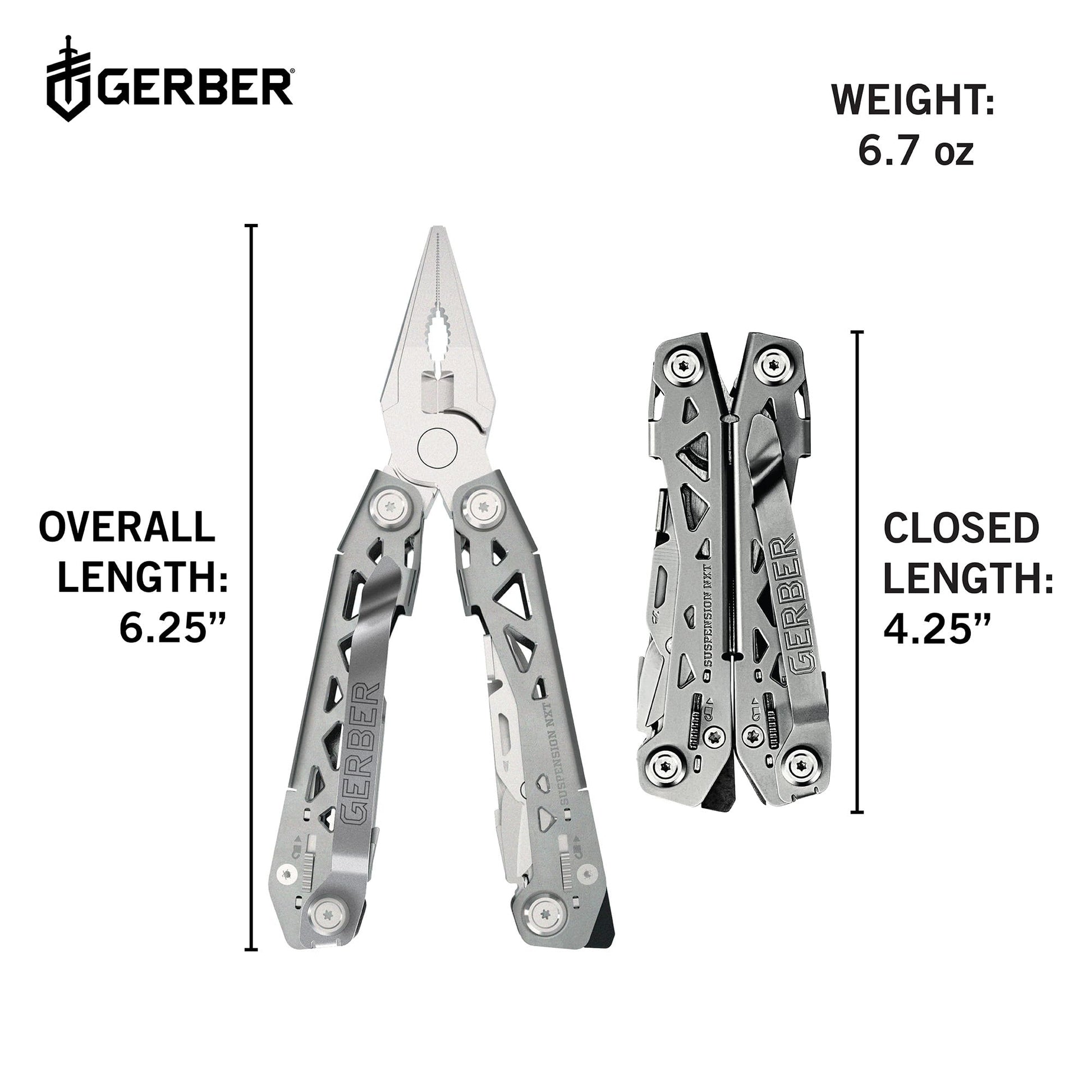 Gerber Suspension NXT 15-in-1 Multitool Pliers, EDC Knife, Stainless Steel