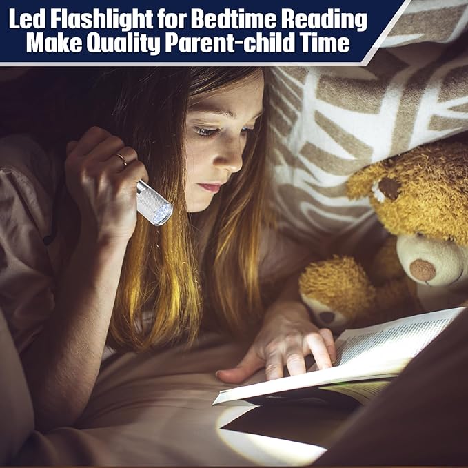 VIHOSE 20 Pcs Mini Flashlights Bulk, Bright Aluminum Handheld Flash Light with Lanyard Small LED Flashlights for Night Reading Emergency Hurricane Camping Hiking, Batteries Not Included(Silver)