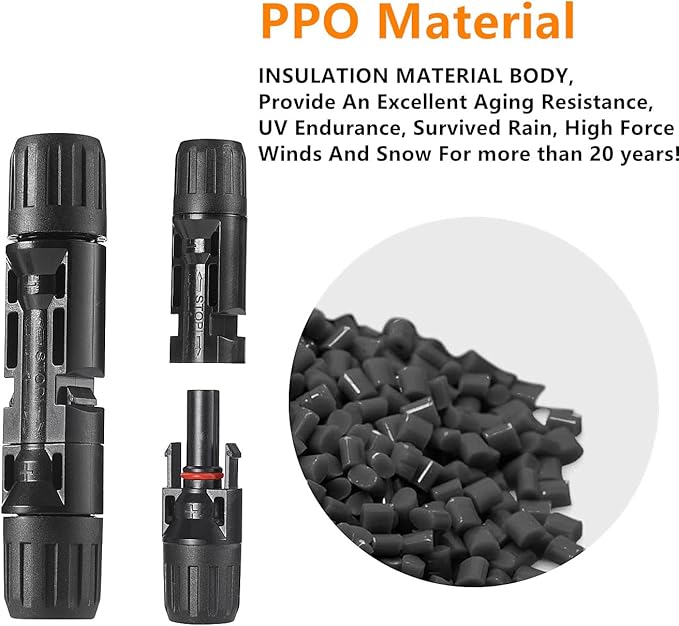 Solar Connectors Panels Kit, Solar Panel Cable Connectors Pins Connector Terminals Crimping Pliers Crimper Set (48PCS(24 Pairs) Solar Connectors)