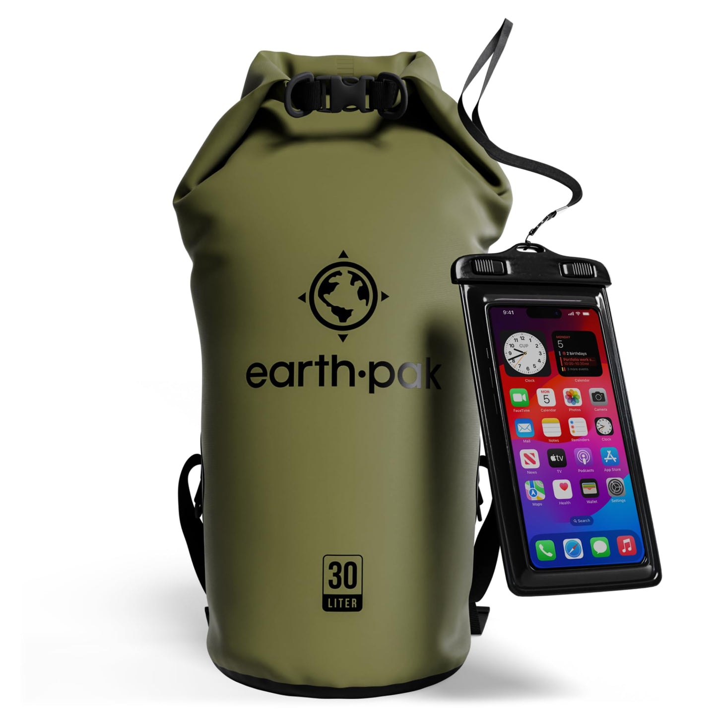 30L Waterproof Dry Bag Backpack - Marine Roll Top Dry Sack for Kayaking