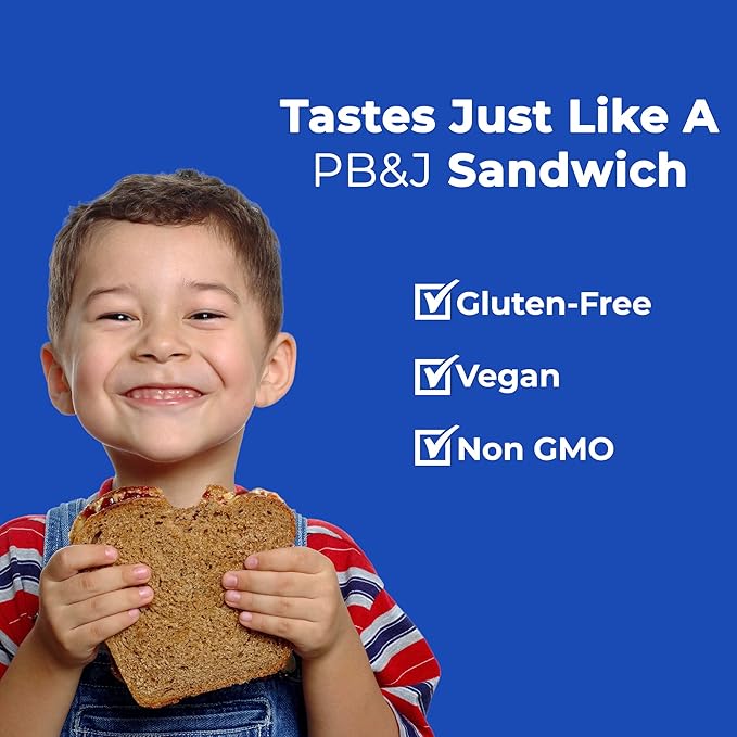 Betty Lou's PB&J Bars, Peanut Butter & Blueberry Snack, Gluten Free, Vegan, Non GMO, Deliciously Healthy Snacks, Individually Wrapped, 2 Oz Each (12 Pack)