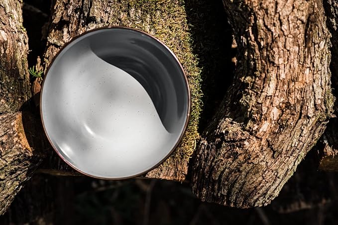 Barebones Enamel Bowl Set - Dish Set of 2 Bowls - Enamelware Set for Camping and Everyday Use (Slate Gray)