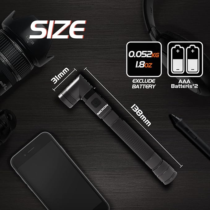 NICRON N73 Portable LED Pen Flashlight with 4Mode,Clip,Magnet, 150 Lumen 90 Degree Twist Angle Pocket Penlight with IPX4 Waterproof, Excellent for Tight Space,Mechanic, 2AAA Battery Include
