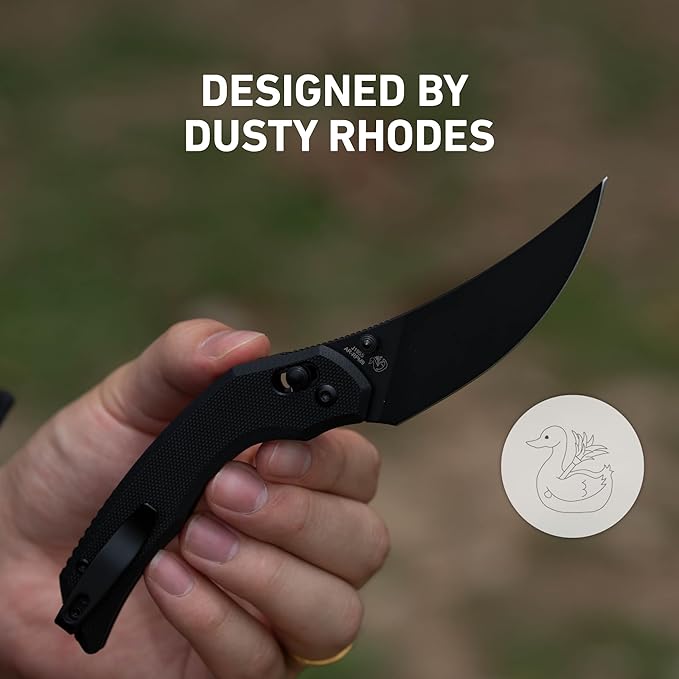 CJRB Nanner Pocket Knife, 3.23'' AR-RPM9 Steel Blade with G10 Handle, Sharp EDC Knife with Crossbar Lock for Camping Hiking, Designed by Dustin Rhodes(J1955 Black)