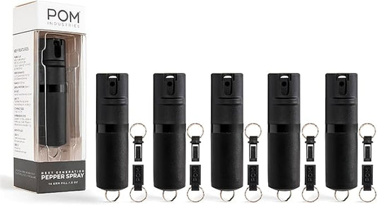 POM Pepper Spray Keychain, Quick Key Release for Instant Access, Flip Top Safety, Maximum Strength