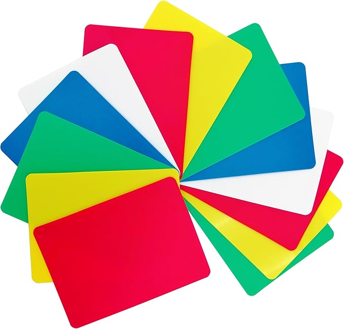 XANADU 15 Pack Plastic Poker Cut Cards Poker Size Casino Deck Cutting Cards with Smooth & Matte Sides – 5 Assorted Colors