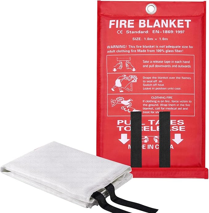 Emergency Fire Blanket - 1 Pack, Fire Suppression Blanket for Home and Kitchen, 40??x 40?? Fiberglass Fire Blanket (1)