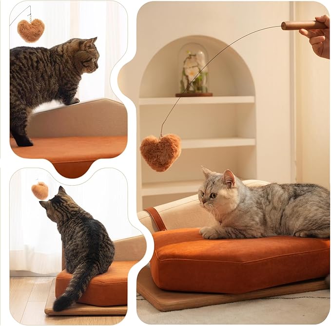 Auto Care Cat Sofa Bed, Solid Wood cat Sofa. Inspired by The Geometric Impressionist Painter Mondrian, The Combination of Building Block Gameplay Provides Cats with a Comfortable Experience (Iceberg)