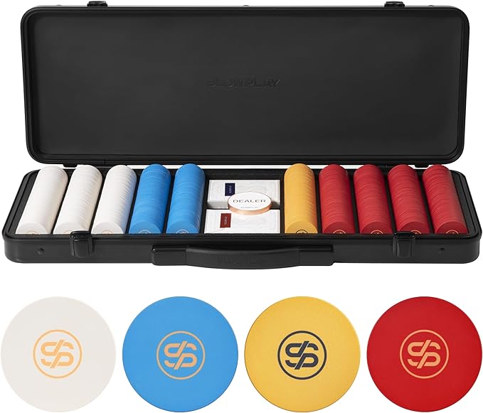 SLOWPLAY Godel Ceramic Poker Chips Set for Texas Hold'em, 500 PCS [Blank Chips], 43mm & 12g Each | Features a High-end Chip case with Extra Durable German Polycarbonate Shell