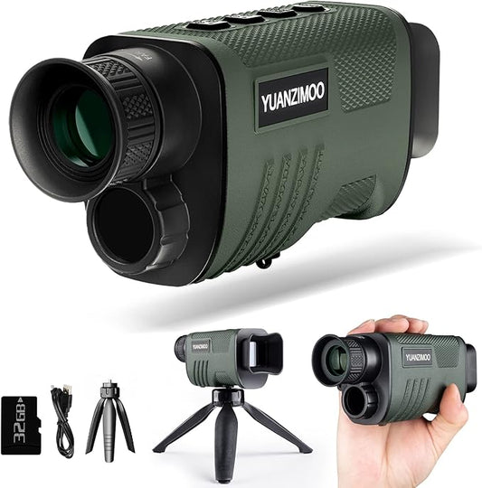 Upgraded Night Vision Monocular Digital Infrared Monocular Telescope for 100% Darkness with 8X Zoom