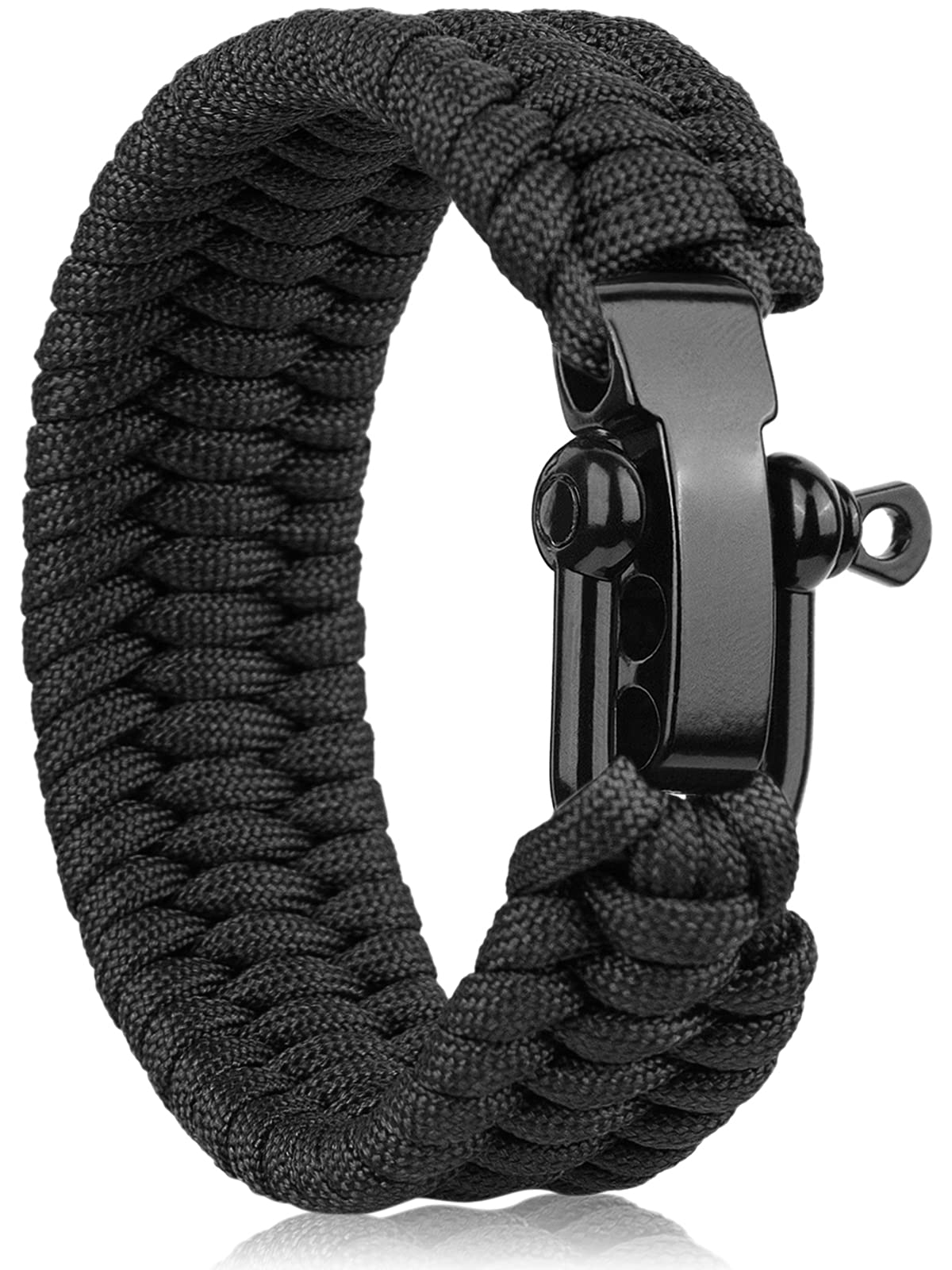 Oadnfa Survival Bracelet,Tactical Paracord Bracelet with Forged Stainless Steel U-Type Shackle