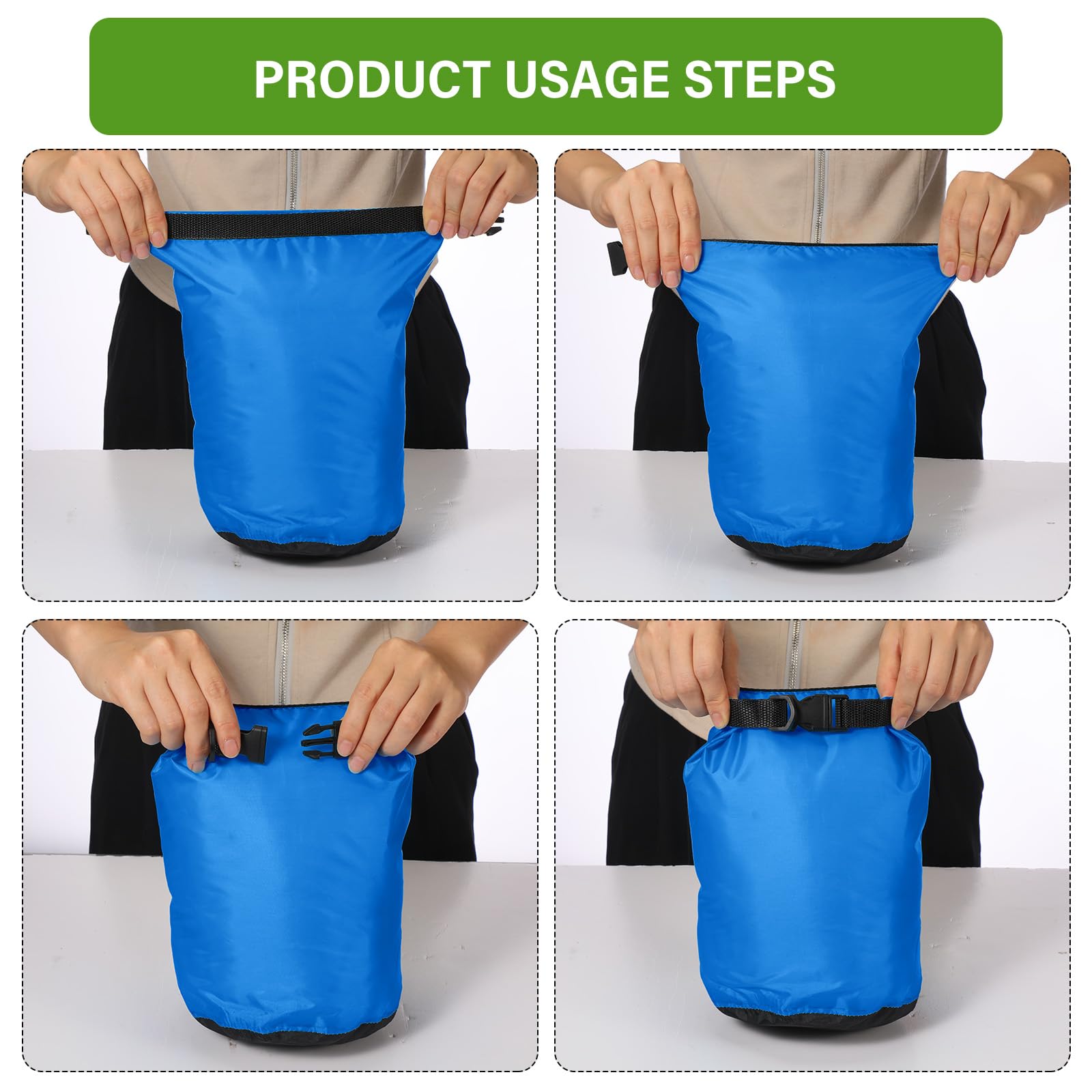 GliCraft 6 Pcs Waterproof Dry Bag Set for Kayaking & Camping,Bright