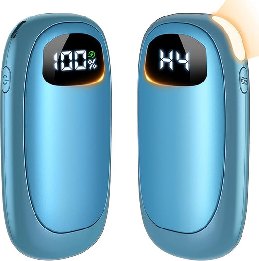 Hand Warmers Rechargeable - Electric Hand Warmers, Max 20 Hrs Warmth 4 Levels Heat Up to 131?? Dual-Side Heating Portable Reusable Pocket Heater 2 Pack for Raynauds, Hunting, Camping, Golf