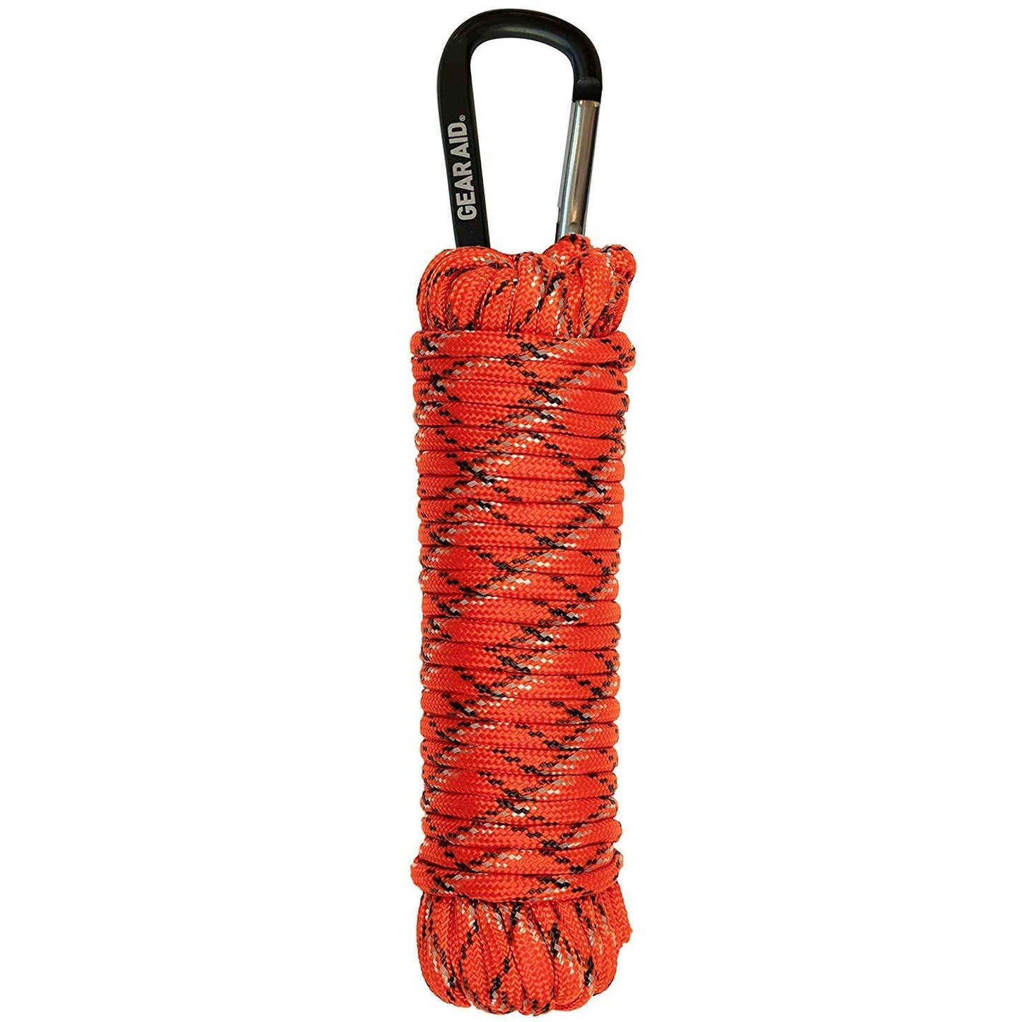 GEAR AID 550 Paracord and Carabiner, 7 Strand Utility Cord for Camping and Survival, Orange